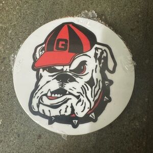 Home made Bulldog Coaster with Red and Black Design